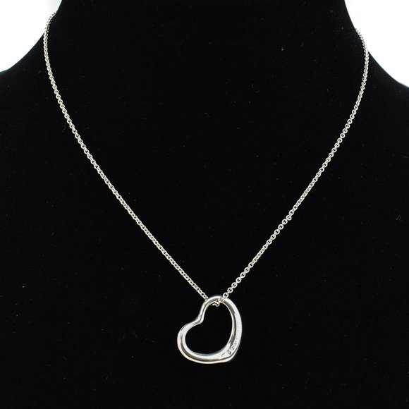Tiffany & Co. Jewelry - TIFFANY & CO "Elsa Peretti": Sterling Silver, "Open Heart" Necklace (cc)